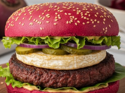 Burgery podwójnie buraczane – z camembertem i sosem miodowo-musztardowym. Przepis Karoliny Stolarskiej-Bigos