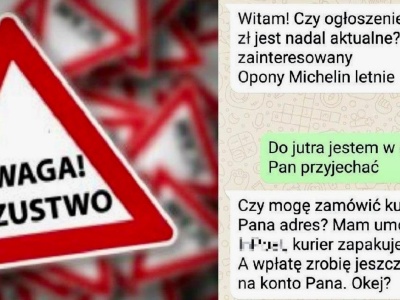 Chciał sprzedać opony za 150, stracił 6000 złotych