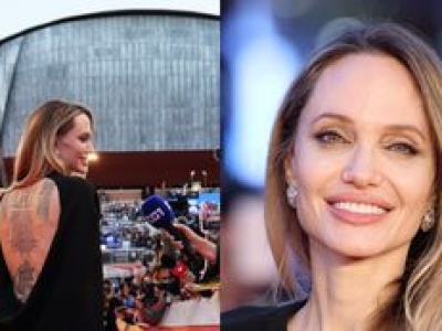 Angelina Jolie w czarnej kreacji odsłania gigantyczne tatuaże na plecach podczas filmowej premiery. Robi wrażenie?