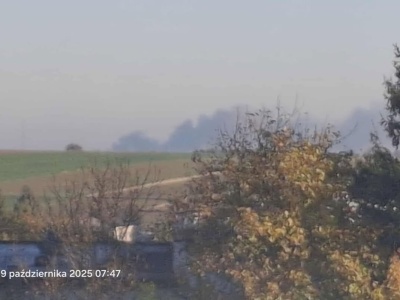 Pożar na terenie sortowni odpadów w Lublinie. Ciemny dym widoczny był z wielu kilometrów