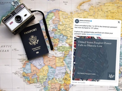 USA wypadły z TOP 10 rankingu najsilniejszych paszportów świata, na pierwszym miejscu ponownie Singapur