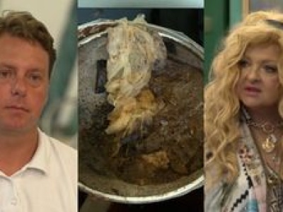 Zmieszany z błotem właściciel restauracji z 