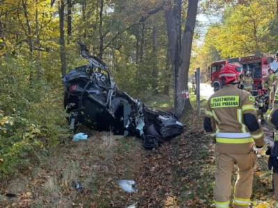 Makabryczny widok! Z audi została kupa złomu, kierowca nie miał szans