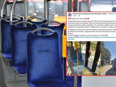 Groźny incydent w gdyńskim autobusie. Pasażerka uderzyła głową w szybę
