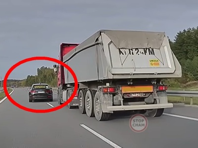Chciała pokazać, kto tu rządzi. Zajechała drogę ciężarówce i zaczęła hamować, policja nie miała wątpliwości (wideo)