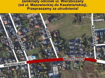 Uwaga! Zamknięcie odcinka ul. Wierzbiczany