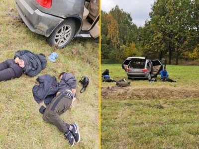 Spektakularny pościg pod Warszawą. Bmw w rowie i nielegalni imigranci