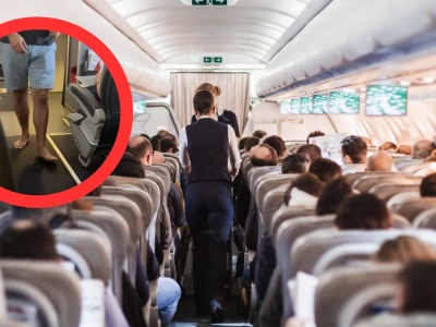 Leciała samolotem i nie wytrzymała. 