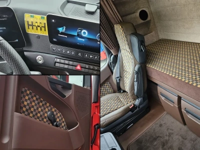 Tapicerka w kratę, schemat skrzyni i korby do szyb – nowy Actros w stylu retro