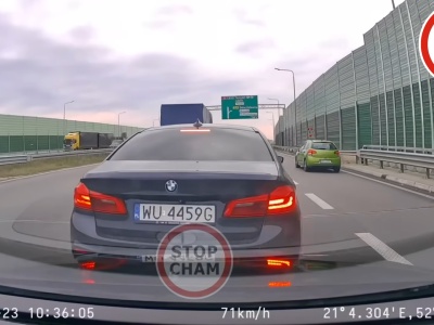 Kierowca BMW myślał, że jest szeryfem. O włos od katastrofy