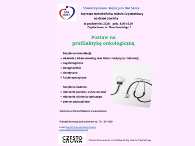 Już 25 października  Dzień otwarty w Stowarzyszeniu Hospicjum Dar Serca