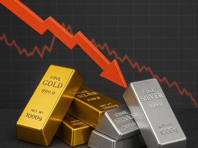 Złoto i srebro tracą! Koniec dziewięciotygodniowej hossy