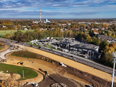 Trwa budowa nowego węzła drogowego. Widać już zarys ronda
