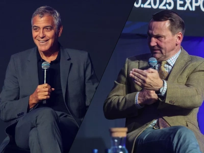 Clooney i Sikorski skradli show. Te chwile przejdą do historii