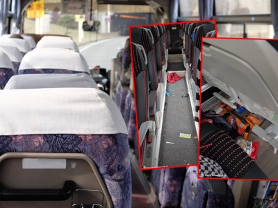 Kierowca wiózł młodzież, pokazał nagranie z autobusu. 