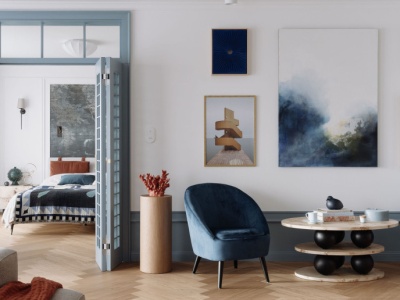 WNĘTRZE TYGODNIA: Ten wakacyjny apartament w Gdańsku łączy hotelowy komfort z artystycznym sercem