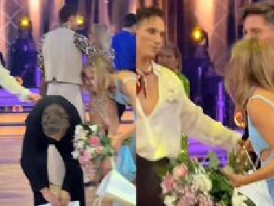 Maurycy Popiel chciał się pożegnać z Kaczorowską i Rogacewiczem. Aga się uśmiechnęła i uciekła... (WIDEO)