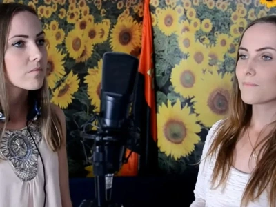 Żona polskiego ministra wystąpiła na tle flagi UPA