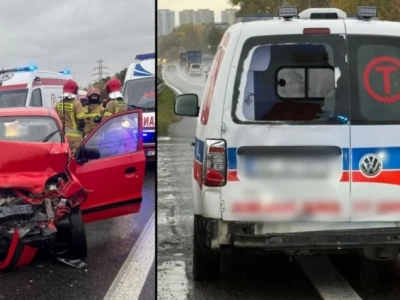 Wypadek na S86. Jedna osoba trafiła do szpitala