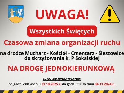 Mucharz: Tymczasowa zmiana organizacji ruchu przy cmentarzu na okres Wszystkich Świętych