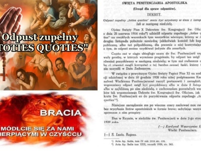 Nauka katolicka o Odpuście zupełnym Toties quoties.