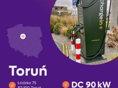 ChargeIn uruchamia stację ładowania DC 90 kW w Toruniu
