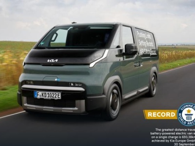 Dostawcza Kia PV5 z rekordem Guinessa. Z maksymalnym obciążeniem na jednym ładowaniu pokonała prawie 700 km