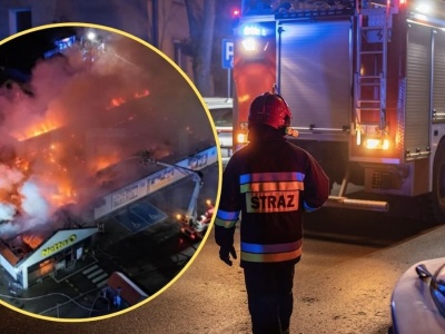 Pożar supermarketu w Grodzisku Mazowieckim. Zawalił się dach