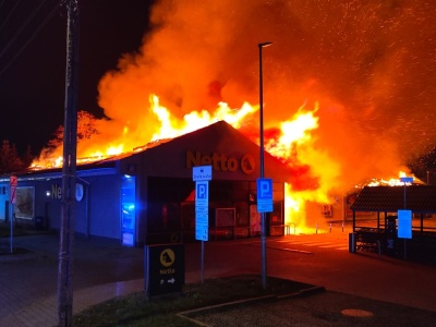 Pożar sklepu Netto w Grodzisku Mazowieckim