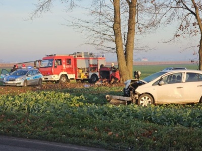 Zderzenie Oplów na skrzyżowaniu w miejscowości Sulin