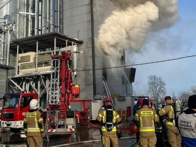 Pożar suszarni zboża w Kostrach-Noskach