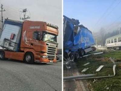 Groźny wypadek w Małopolsce. Wjechał na tory wprost pod pociąg