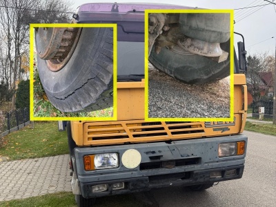 Krasnystaw: Policjanci zatrzymali pojazdy w złym stanie technicznym, kierowca ciężarówki bez uprawnień