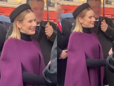 Marta Nawrocka z wizytą w Notre Dame. Stylistka ma uwagi: Zbyt wyraziście