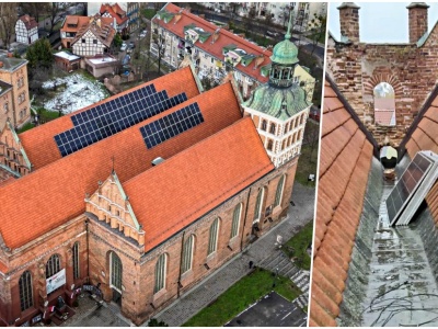 Nielegalne panele znikają z bazyliki św. Brygidy w Gdańsku