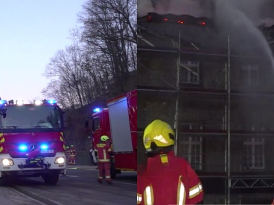 Niemcy: Barokowy zamek w płomieniach. W każdej chwili może dojść do zawalenia