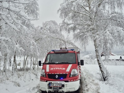 505 interwencji strażaków na Podkarpaciu. Intensywne opady śniegu paraliżują region