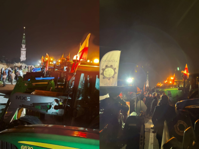 Rolnicy wybierają się na Jasną Górę. 