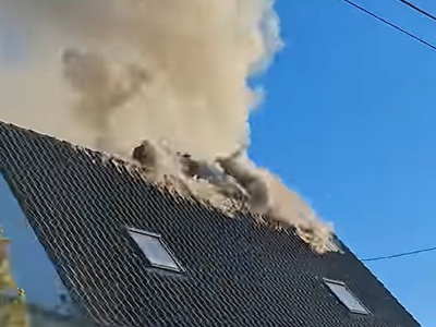 Pożar poddasza budynku mieszkalnego w Piaskowie