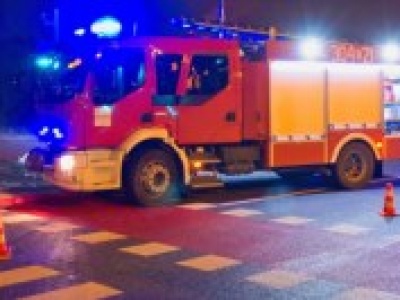 Nocny pożar hotelu nad jeziorem Ukiel