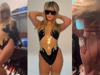 52-letnia Heidi Klum wygina się w cielistym body przed obiektywem. Jest ogień? (ZDJĘCIA)