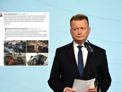 Rosomaki dla wojska. Błaszczak przypomina: Efekt umowy PiS
