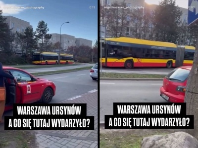 Kierowca miejskiego autobusu nr 136 pomylił drogę. Postanowił wrócić na trasę chodnikiem