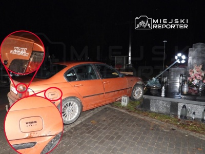 Nocny pościg za BMW pod Warszawą. Kierowca zakończył jazdę na cmentarzu. “WANTED”