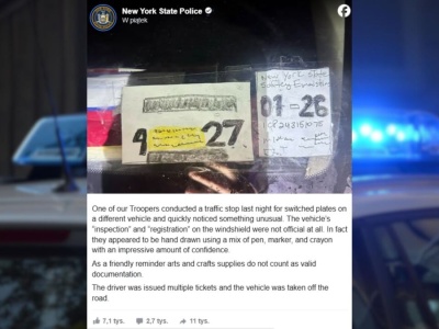 Kredkami zmalował sobie dokumenty. Za te laurki zabrali mu samochód