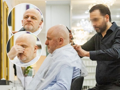 Broda, brwi i mikrodrzemka Pawła Kowala. Walczył ze snem u fryzjera