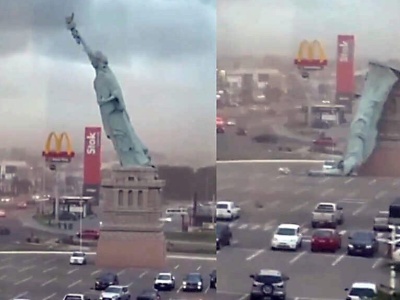 Brazylijska kopia Statuy Wolności przegrała z wiatrem