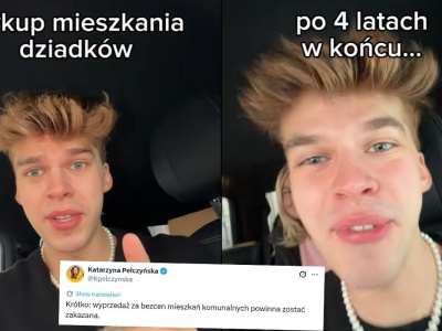 TikToker pochwalił się wykupem mieszkania komunalnego, minister krytykuje jako patologię systemu