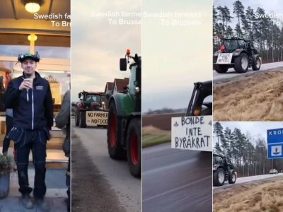 Rolnik ze Szwecji pokonuje ciągnikiem 1400 km jadąc na jutrzejszy protest do Brukseli