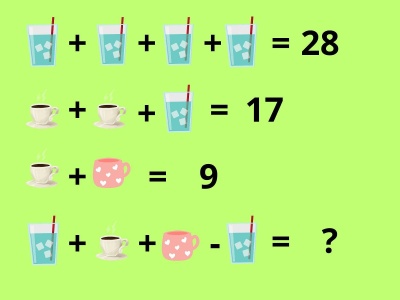 Łamigłówka matematyczna z napojami sprawia problemu wielu dorosłym. Najbystrzejsi rozwiążą ją w 30 sekund